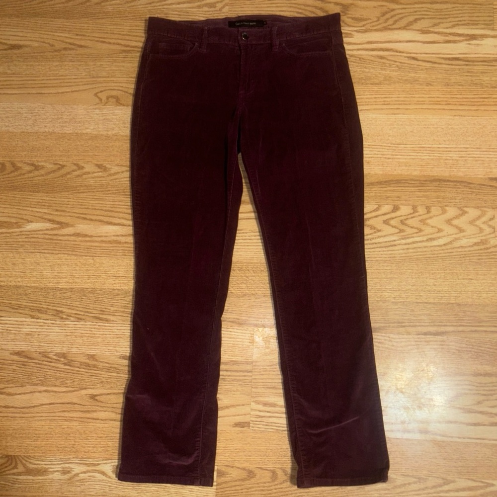 Calvin Klein Jeans Corduroy Women’s Burgundy Size 8 Pants Jeans Straight Leg